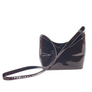 Faux Patent Leather Brown Crossbody Purse Unknown Brand Y2K Vegan Leathe…